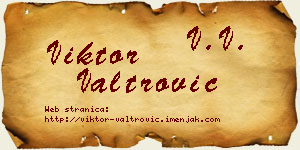 Viktor Valtrović vizit kartica